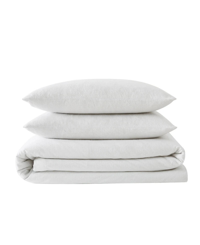 London Fog Herringbone Flannel 3-Pc. Duvet Cover Set, King