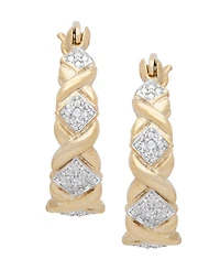 Diamond Accent Xo Hoop Earrings