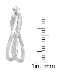 Diamond Accent Swirl Hoop Earrings