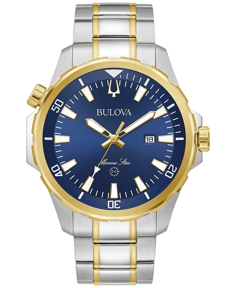 Bulova Men's Marine Star Two-Tone Stainless Steel Bracelet Watch 43mm