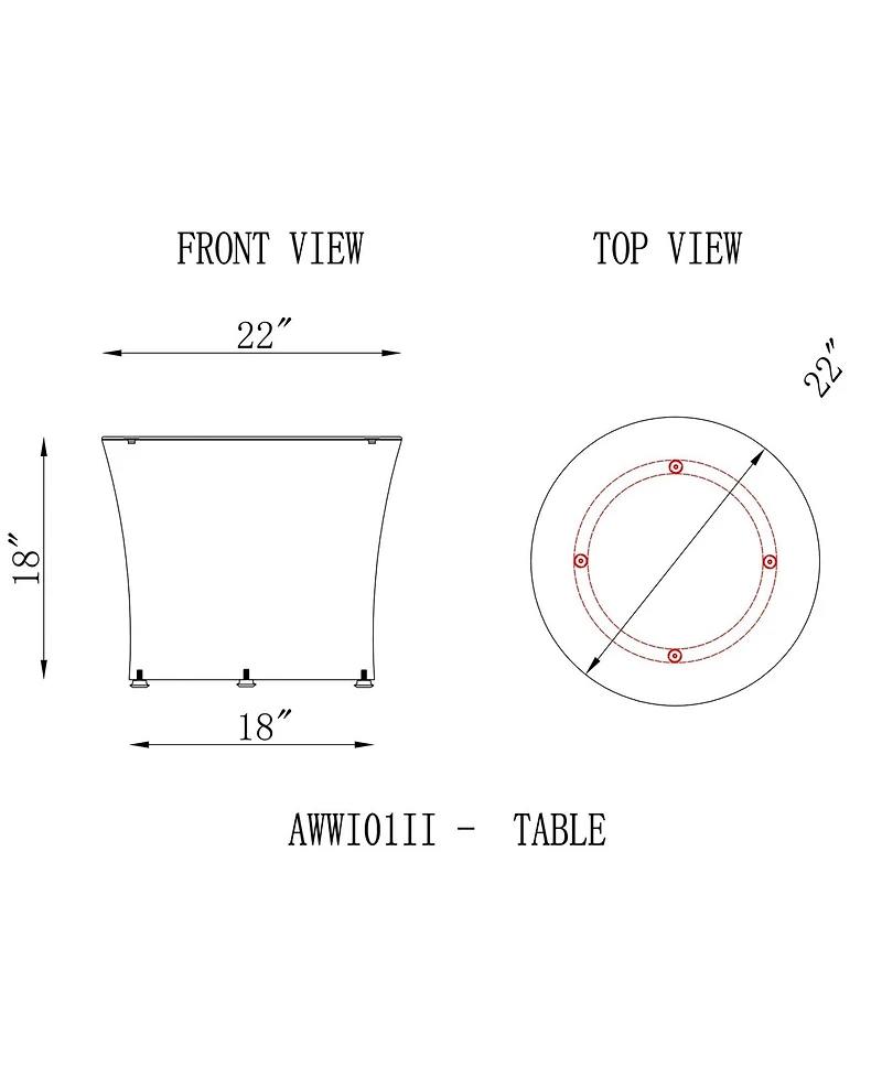 Bistro All-Weather Conversation 2 Round Chairs and 18" H Table, Set of 2
