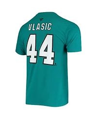 Men's Fanatics Marc-Edouard Vlasic Teal San Jose Sharks Player Name and Number T-shirt
