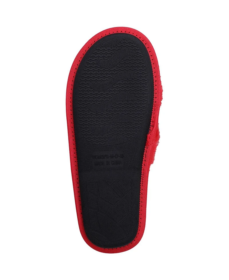 Women's Foco Chicago Blackhawks Script Cross Slide Slippers