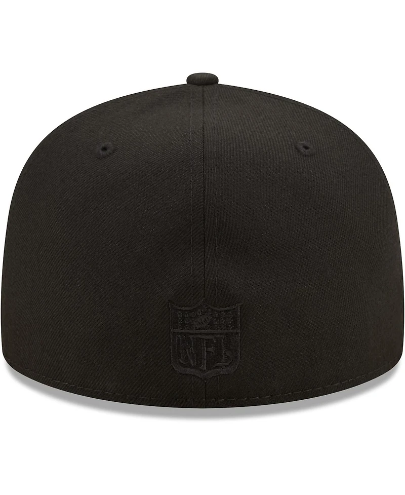 Men's New Era Buffalo Bills Black on Black Alternate Logo 59FIFTY Fitted Hat