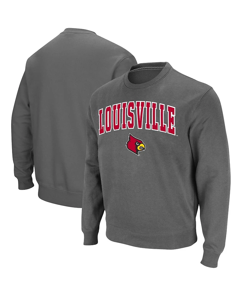 Colosseum Men's Louisville Cardinals Arch and Logo Crew Neck Sweatshirt