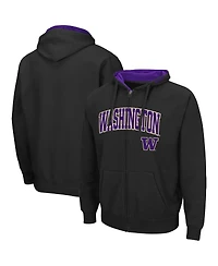 Men's Colosseum Washington Huskies Arch Logo 3.0 Full-Zip Hoodie