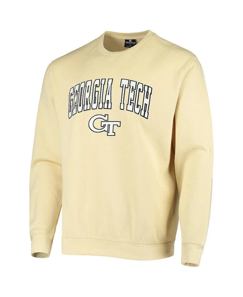 Colosseum Men's Georgia Tech Yellow Jackets Arch Logo Tackle Twill Pullover Sweatshirt