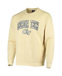 Colosseum Men's Georgia Tech Yellow Jackets Arch Logo Tackle Twill Pullover Sweatshirt