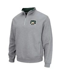 Men's Colosseum Heathered Gray Ohio Bobcats Tortugas Team Logo Quarter-Zip Jacket