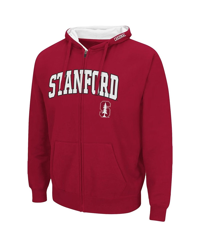 Colosseum Men's Stanford Cardinal Arch & Logo 3.0 Full-Zip Hoodie