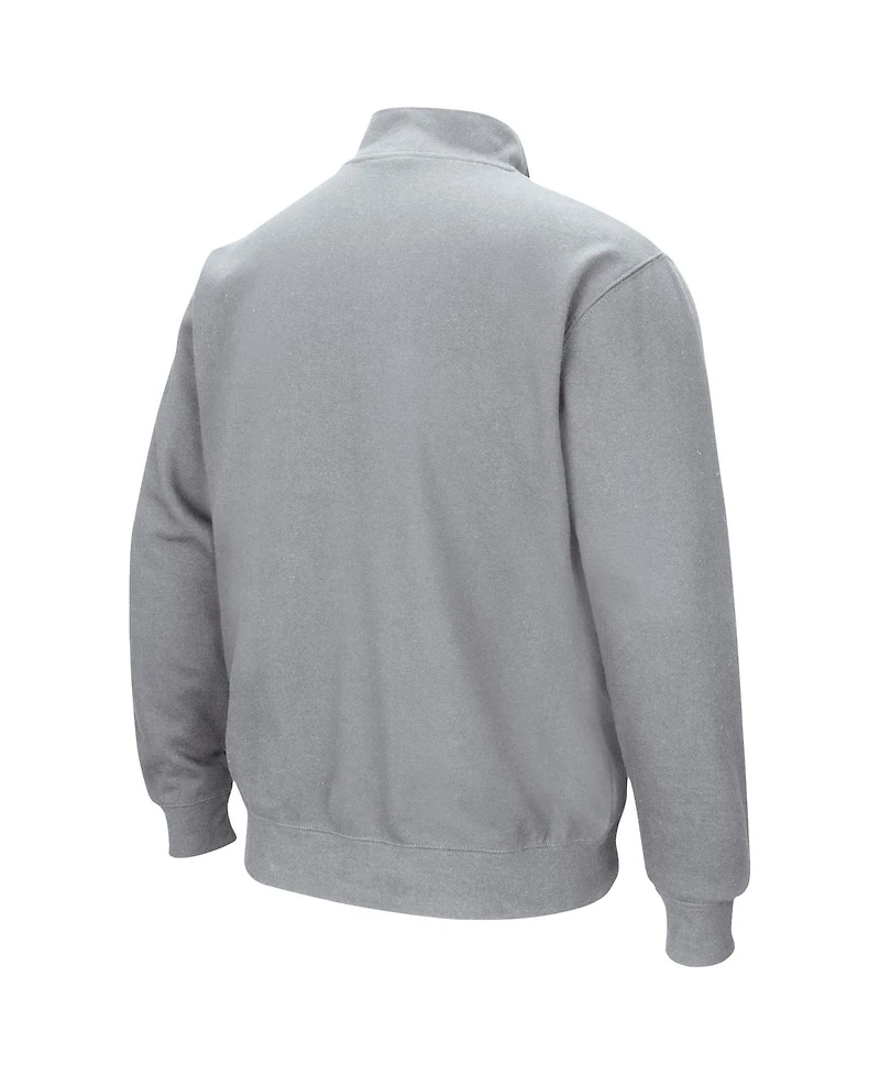 Men's Colosseum Heathered Gray Ohio Bobcats Tortugas Team Logo Quarter-Zip Jacket