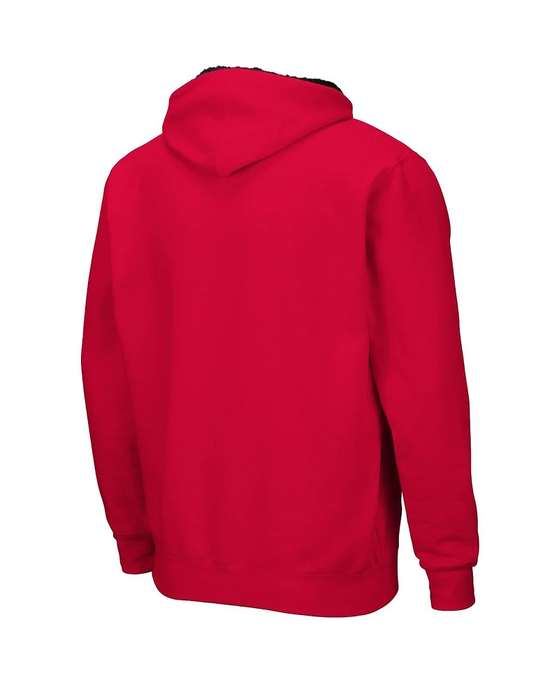 Men's Colosseum Cardinal Northern Illinois Huskies Arch Logo 3.0 Full-Zip Hoodie