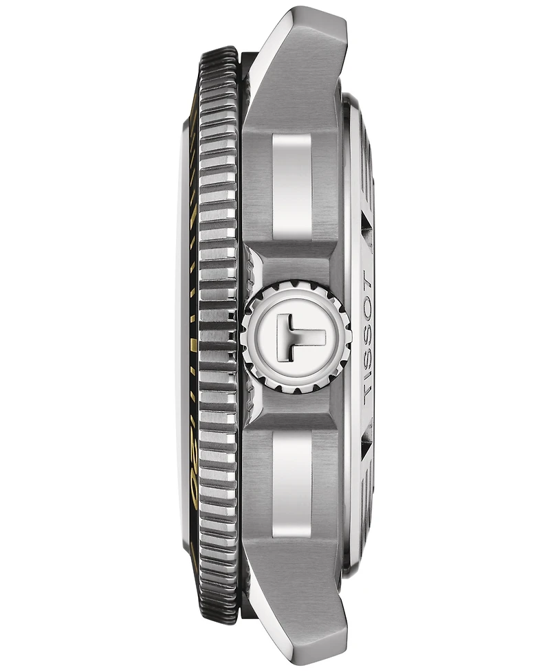 Tissot Men's Seastar 2000 Professional Powermatic 80 Automatic Black Rubber Strap Watch 46mm