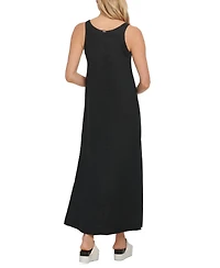 Dkny Linen V-Neck Maxi Dress