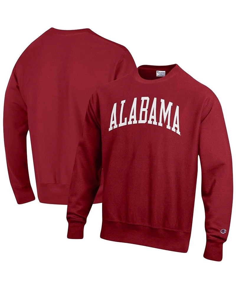 Men's Champion Crimson Alabama Tide Arch Reverse Weave Pullover Sweatshirt