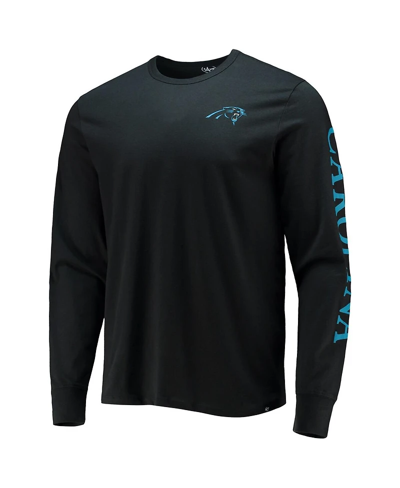 Men's '47 Black Carolina Panthers Franklin Long Sleeve T-shirt