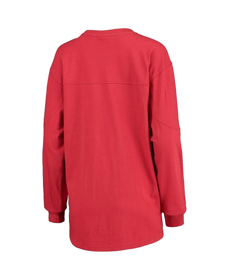 Women's Pressbox Crimson Washington State Cougars Edith Long Sleeve T-shirt