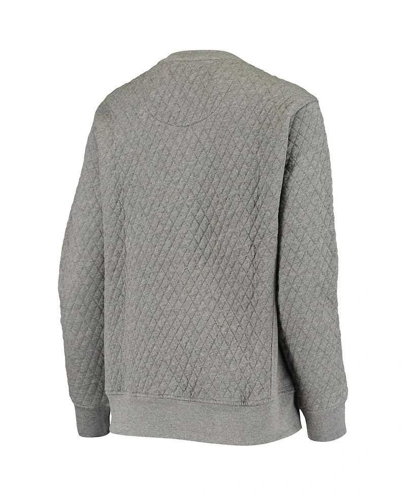 Women's Pressbox Heathered Gray Auburn Tigers Moose Applique Quilted Pullover Sweatshirt