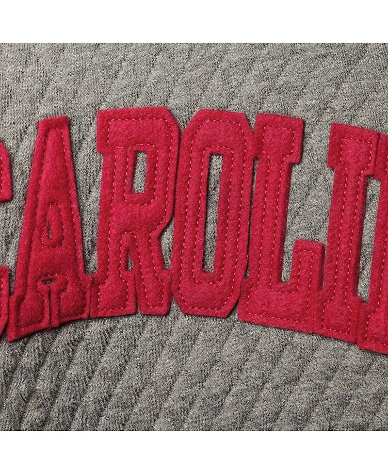 Women's Pressbox Heathered Gray South Carolina Gamecocks Moose Applique Quilted Pullover Sweatshirt