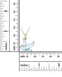 Enamel Dove 18" Pendant Necklace in 14k Gold