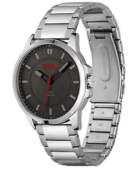 Hugo Boss Men's First Silver-Tone Stainless Steel Bracelet Watch 43mm