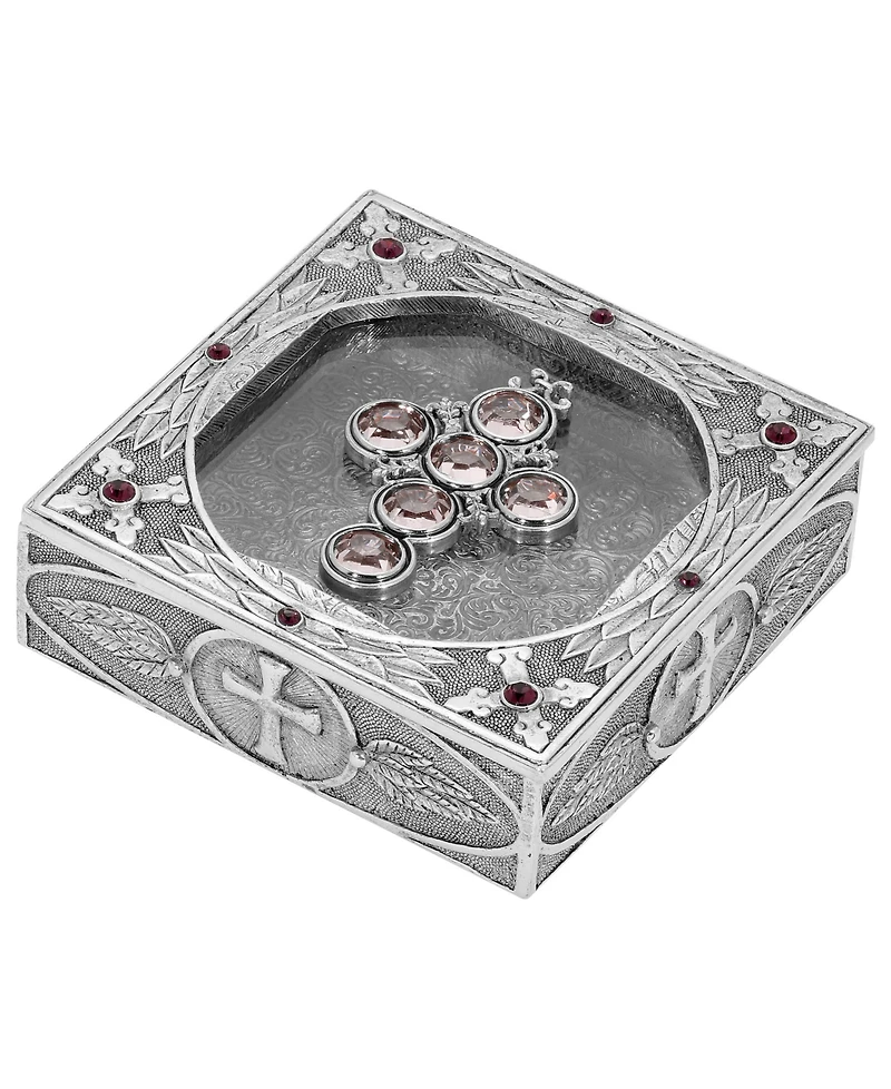 2028 Women's Pewter Cross Rosary Box