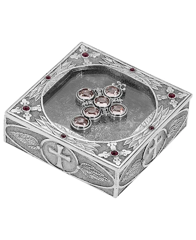 2028 Women's Pewter Cross Rosary Box