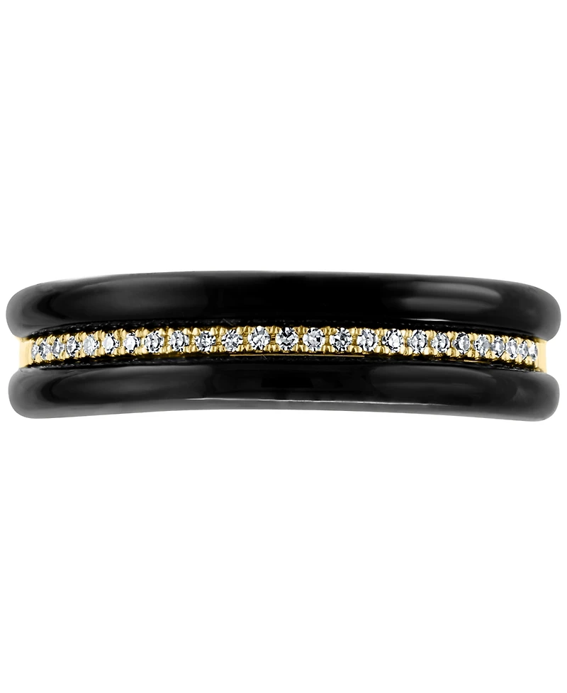 Effy Onyx & Diamond (1/10 ct. t.w.) Ring in 14k Gold