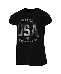 Big Girls Black Team Usa Each Athlete is Unique T-shirt