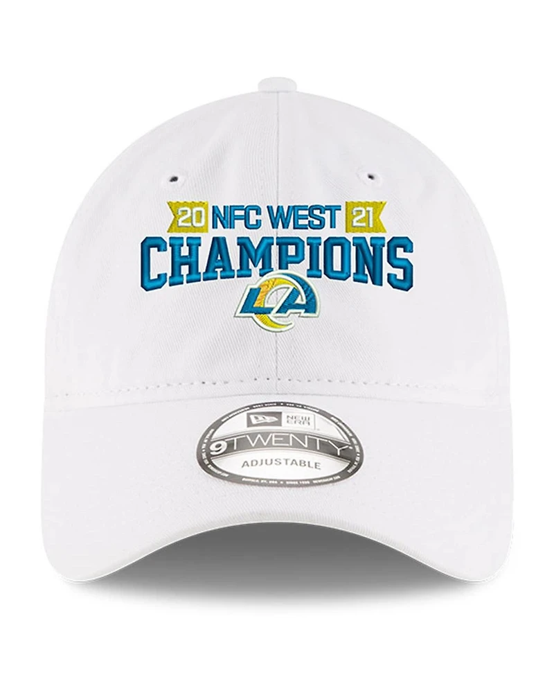 Men's New Era White Los Angeles Rams 2021 Nfc West Division Champions 9TWENTY Adjustable Hat