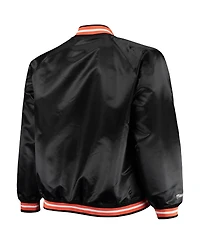 Men's Mitchell & Ness Black Phoenix Suns Big and Tall Hardwood Classics Raglan Satin Full-Snap Jacket