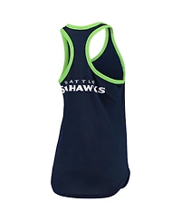 Women's College Navy Seattle Seahawks Tater Tank Top
