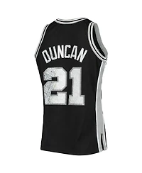 Men's Tim Duncan Black San Antonio Spurs 1998-99 Hardwood Classics 75th Anniversary Diamond Swingman Jersey
