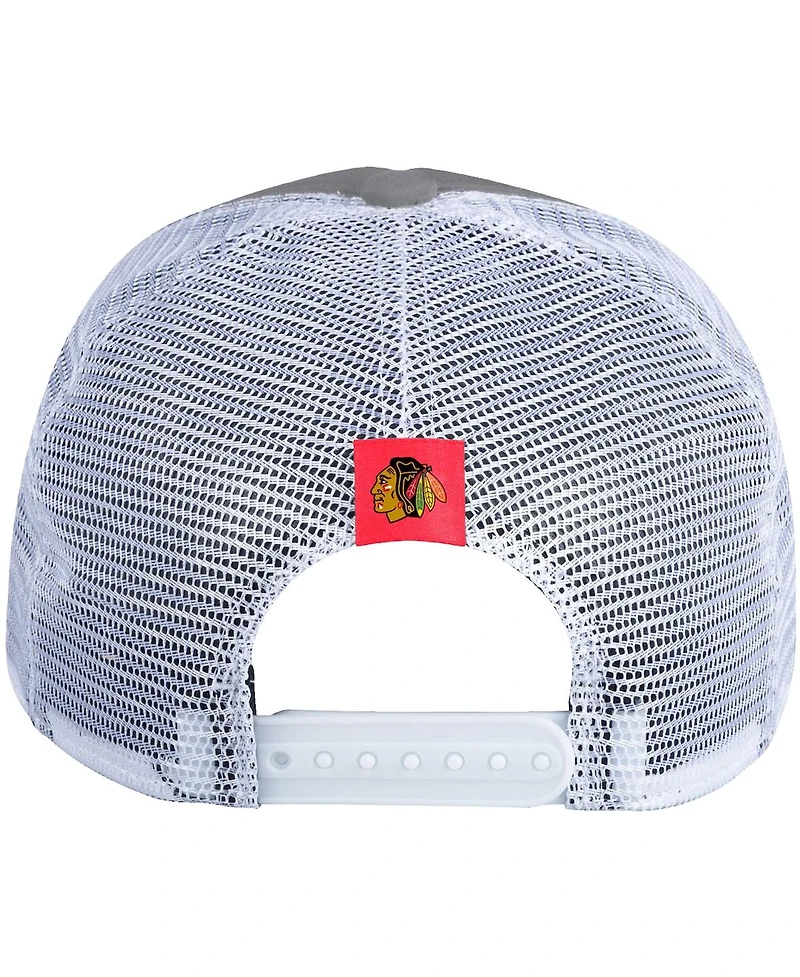 Women's adidas Gray, White Chicago Blackhawks Foam Trucker Snapback Hat