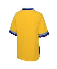 Big Boys Nike Gold Los Angeles Lakers 2021/22 City Edition Therma Flex Short Sleeve Collar Jacket