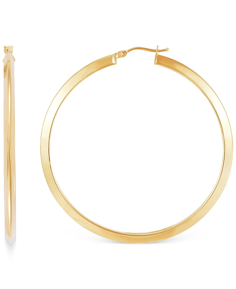 Polished Tube Medium Hoop Earrings in 10k Gold (45mm)