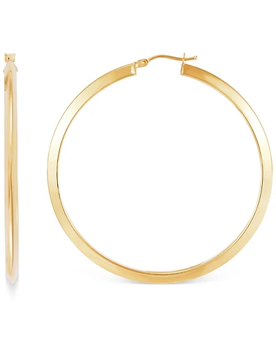 Polished Tube Medium Hoop Earrings in 10k Gold (45mm)