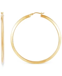Polished Tube Medium Hoop Earrings in 10k Gold (45mm)