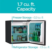 1.7 cu.ft.. Ref / Freeze1 Door - Black