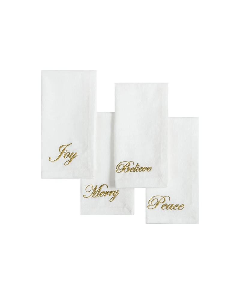 Elrene Holiday Sentiments Napkins, Set of 4