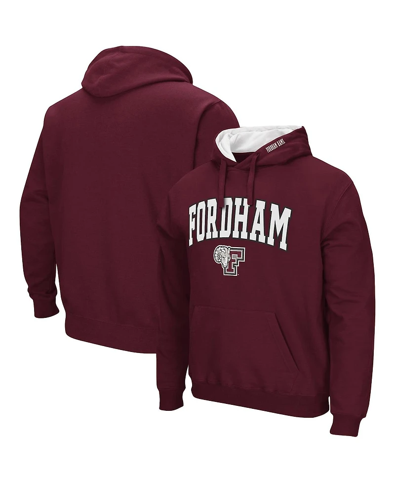 Men's Colosseum Maroon Fordham Rams Arch and Logo Pullover Hoodie