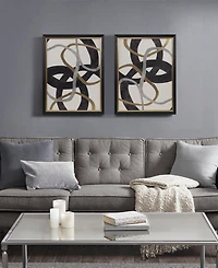 Madison Park Moving Midas Abstract Foil Framed Canvas Set, 2 Piece