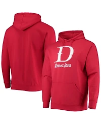 Men's Stitches Red Detroit Stars Negro League Logo Pullover Hoodie