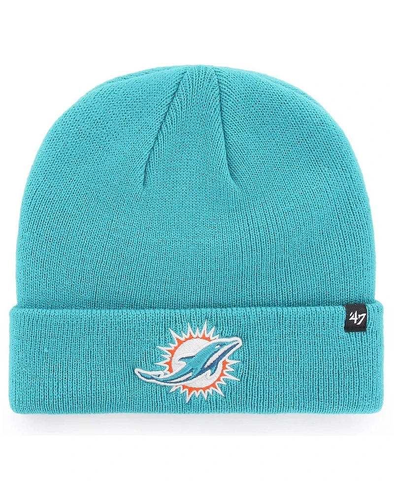 Men's '47 Aqua Miami Dolphins Primary Basic Cuffed Knit Hat