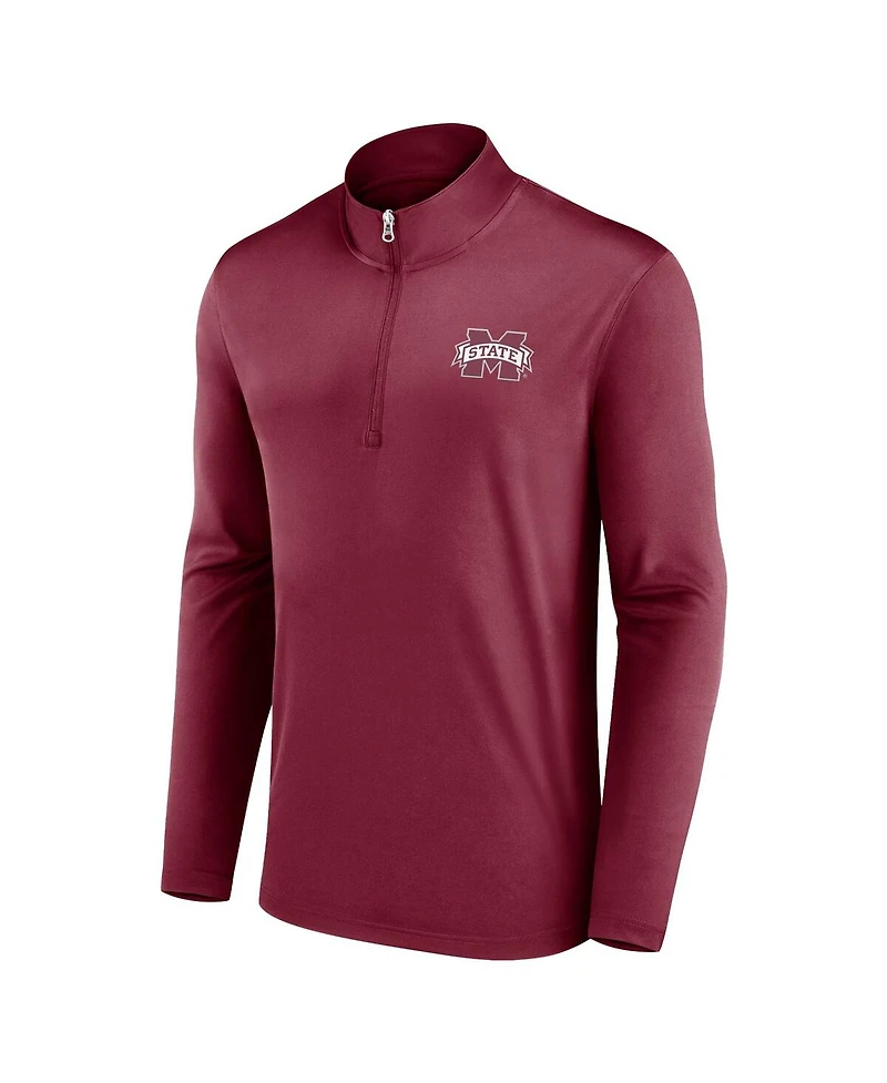 Men's Fanatics Maroon Mississippi State Bulldogs Underdog Mindset Quarter-Zip Top