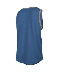 Men's New Era Heathered Royal Los Angeles Rams Ringer Tri-Blend Tank Top