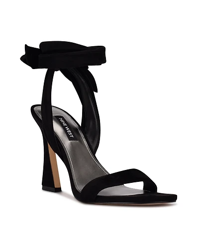 Nine West Women's Kelsie Ankle Wrap Sculpted Heel Sandals