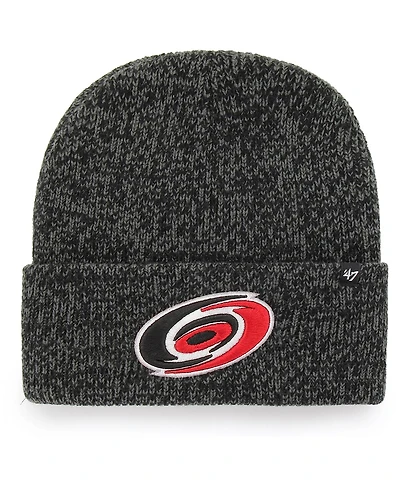 Men's '47 Black Carolina Hurricanes Brain Freeze Cuffed Knit Hat