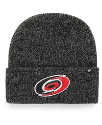 Men's '47 Black Carolina Hurricanes Brain Freeze Cuffed Knit Hat