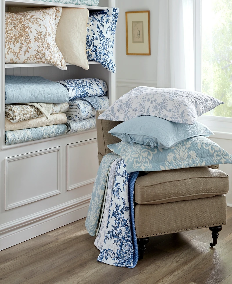 Laura Ashley Paisley Patchwork Reversible -Pc. Quilt Set